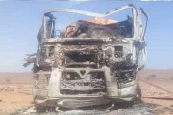 مقتل عنصرين من البوليساريو وتدمير3 سيارات رباعية الدفع وشاحنة صهريجية بطائرة مسيرة مغربية