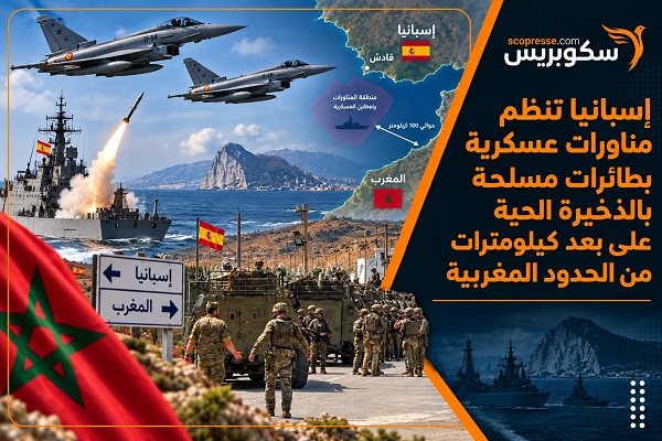 اسبانيا تنظم مناورات عسكرية بطائرات مسلحة بالذخيرة الحية على بعد كيلومترات من الحدود المغربية